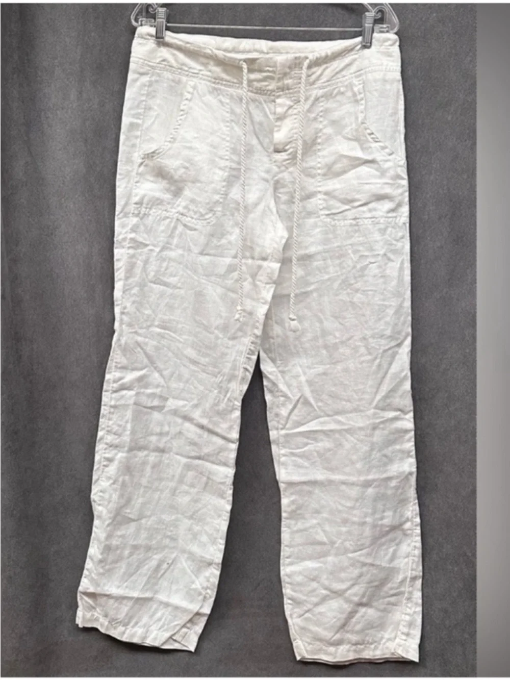 White linen pants banana republic Martin fit size 8